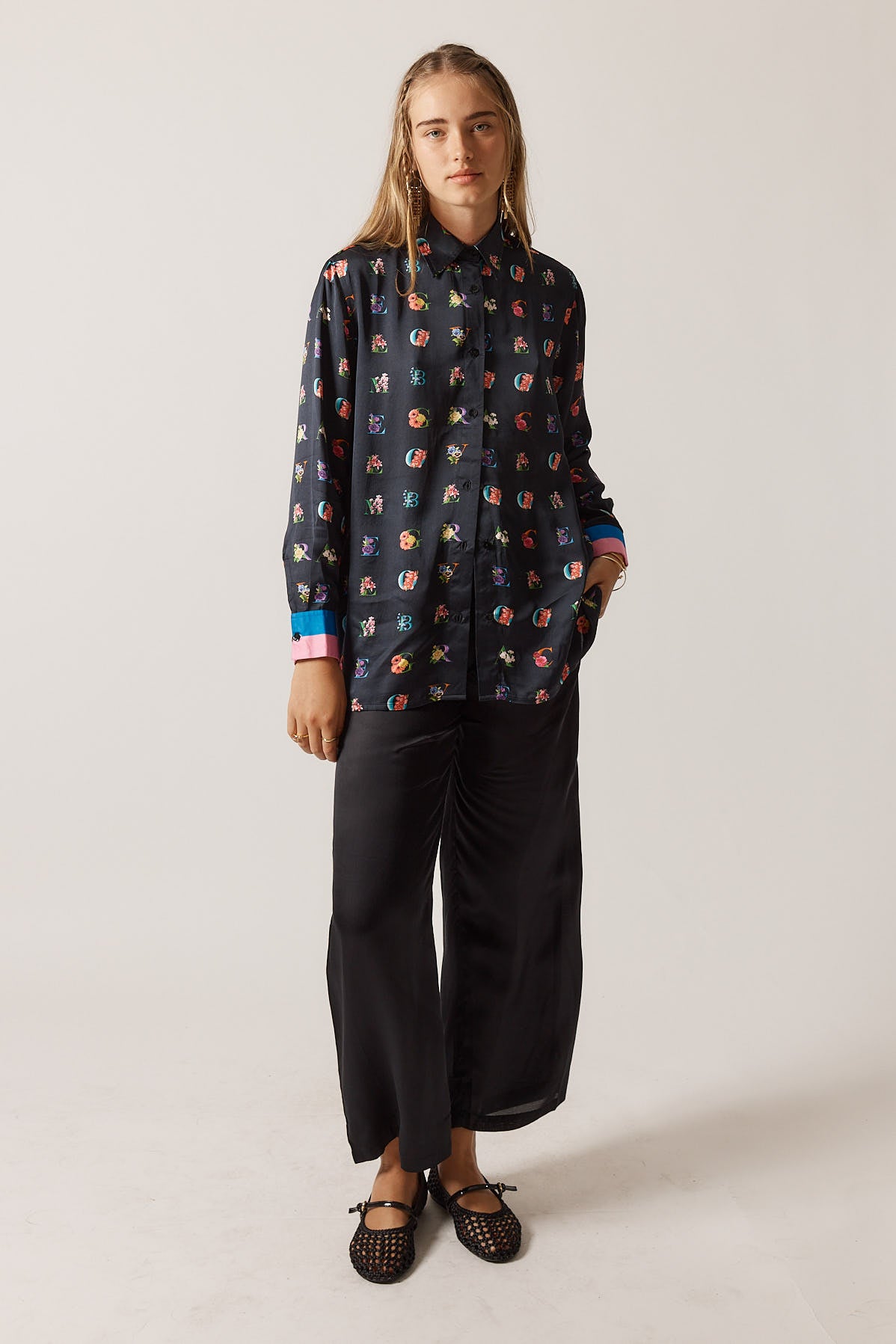 Rubyyaya Love Bloom Shirt Black