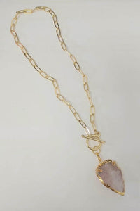 Crystal Rose Arrow Necklace