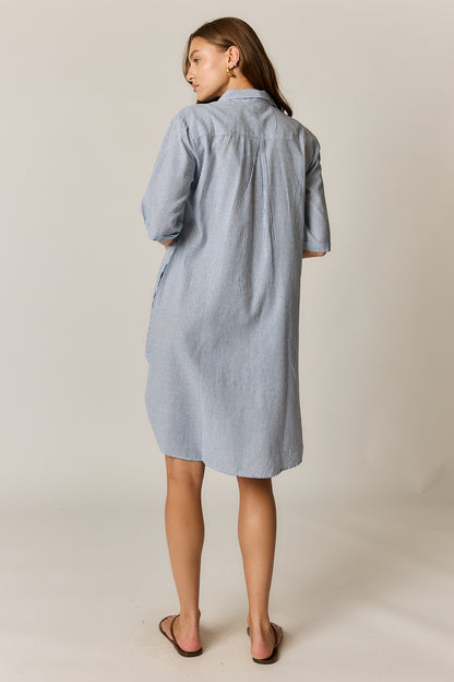 CORNELLI DRESS BLUE STRIPE