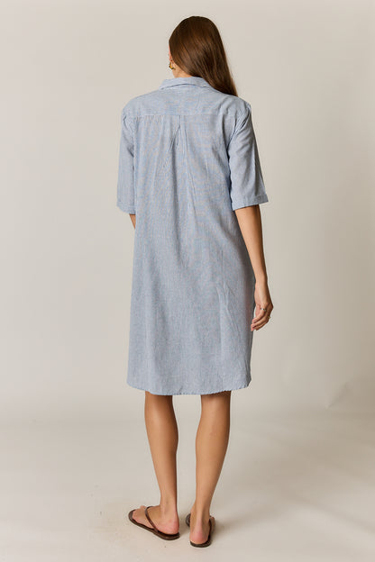 CORNELLI DRESS BLUE STRIPE