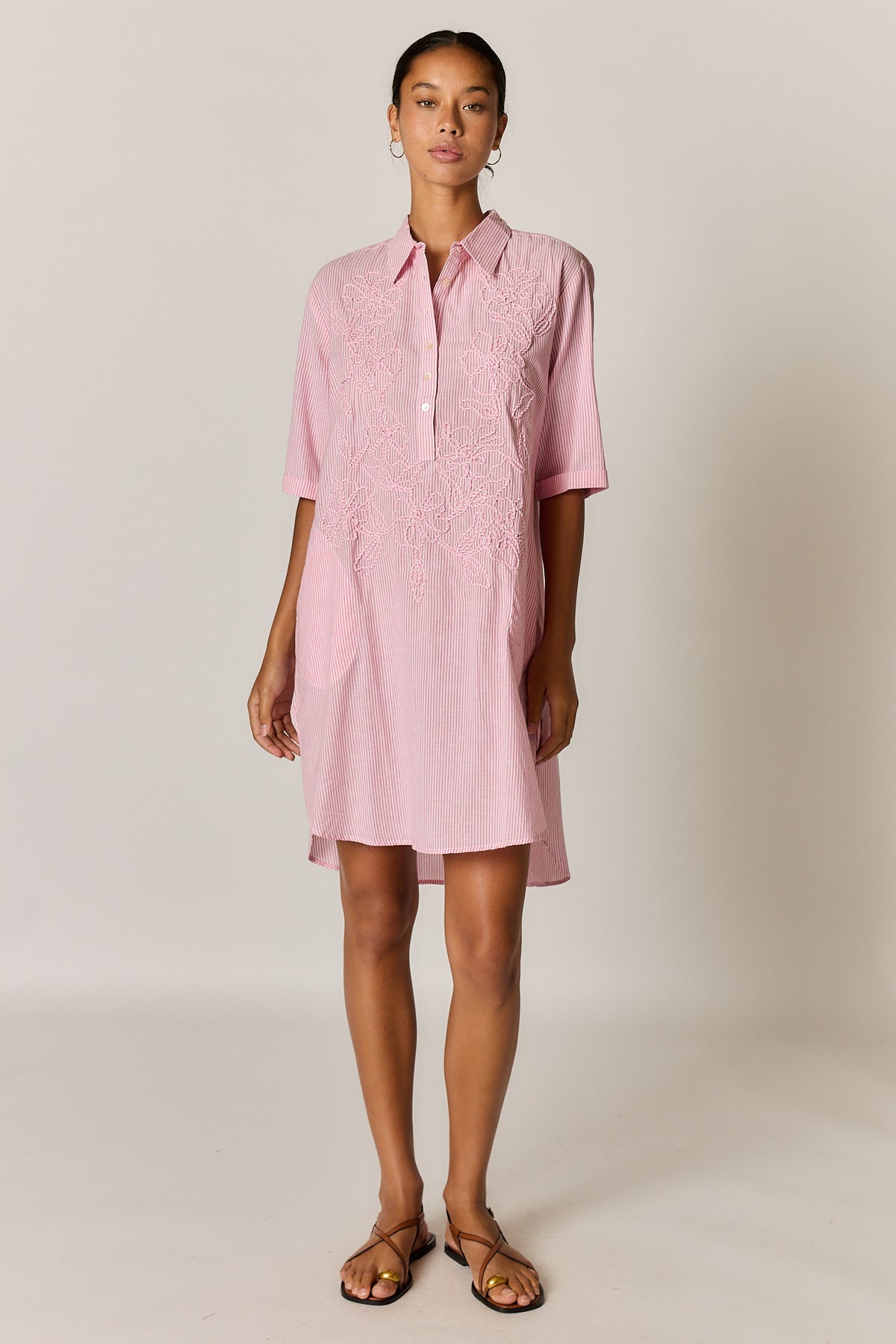CORNELLI DRESS PINK STRIPE