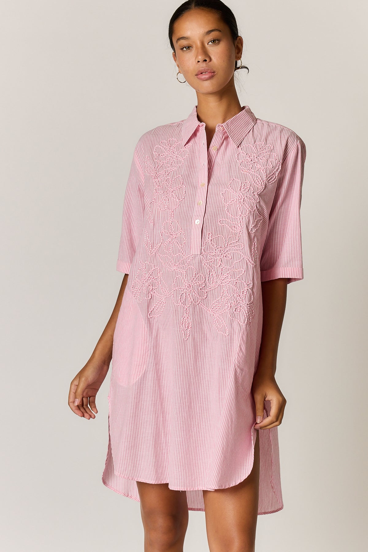 CORNELLI DRESS PINK STRIPE
