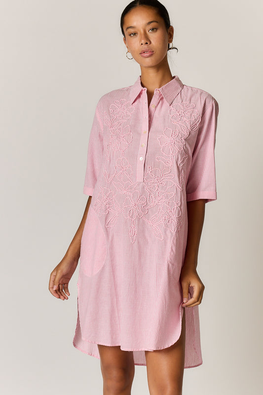 CORNELLI DRESS PINK STRIPE
