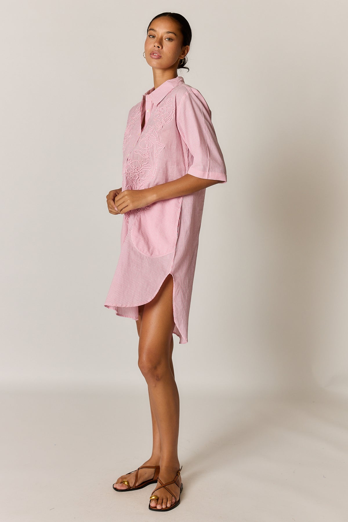 CORNELLI DRESS PINK STRIPE