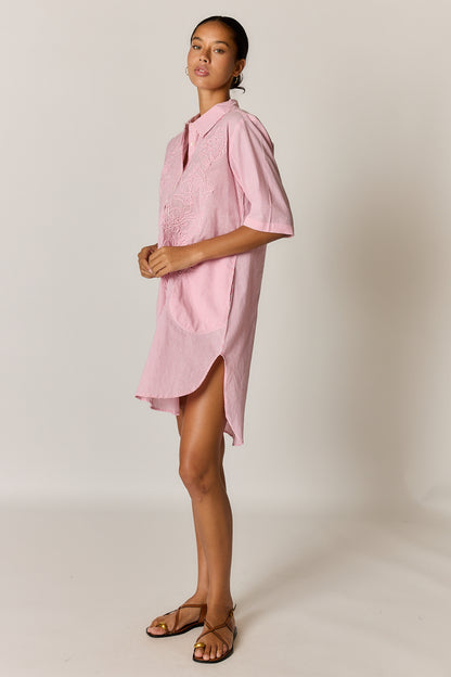 CORNELLI DRESS PINK STRIPE
