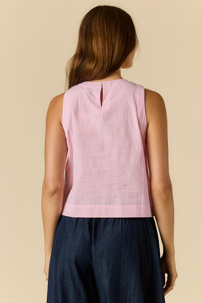 CORNELLI STRIPE TOP PINK