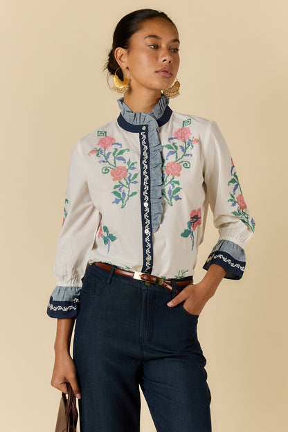 LARA FRILL TOP CREAM