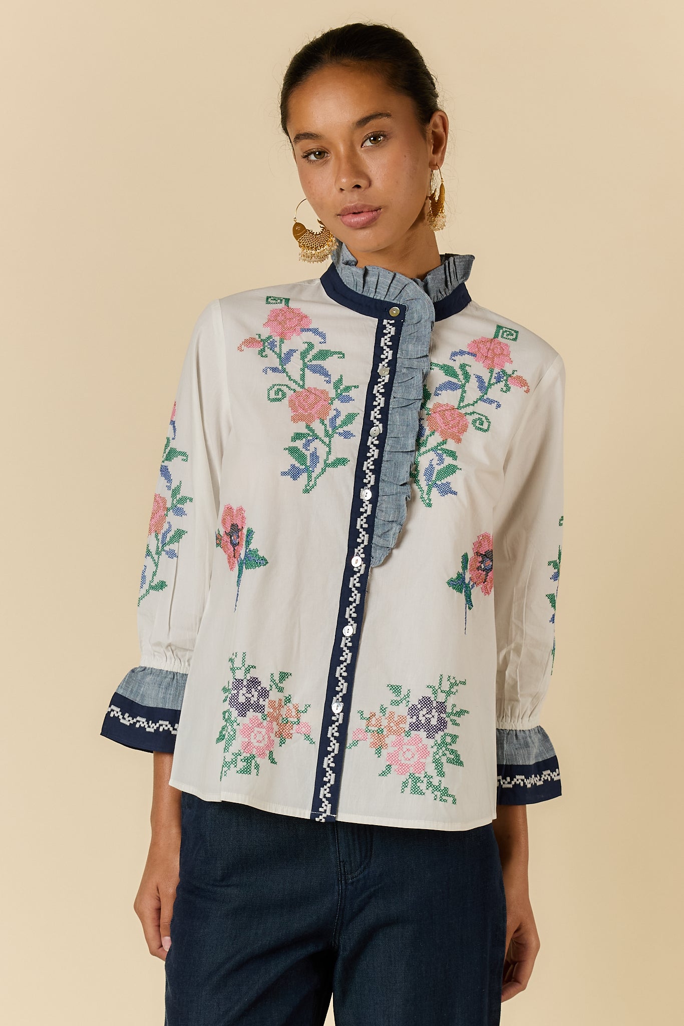 LARA FRILL TOP CREAM
