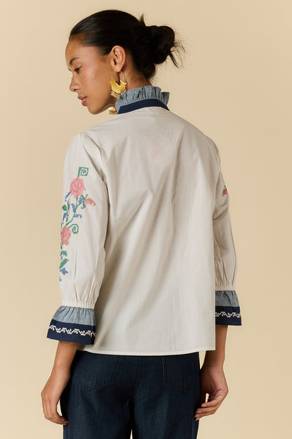 LARA FRILL TOP CREAM