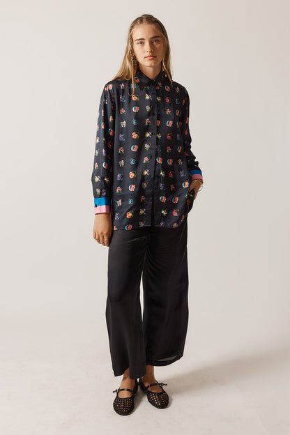 Rubyyaya Love Bloom Shirt Black