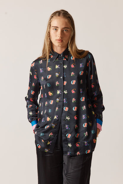Rubyyaya Love Bloom Shirt Black