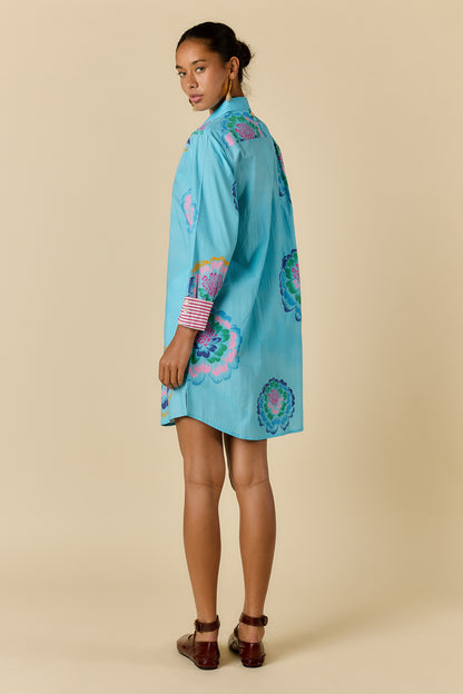 Neon Fleur Shirtmaker Blue