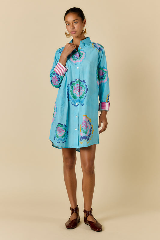 Neon Fleur Shirtmaker Blue