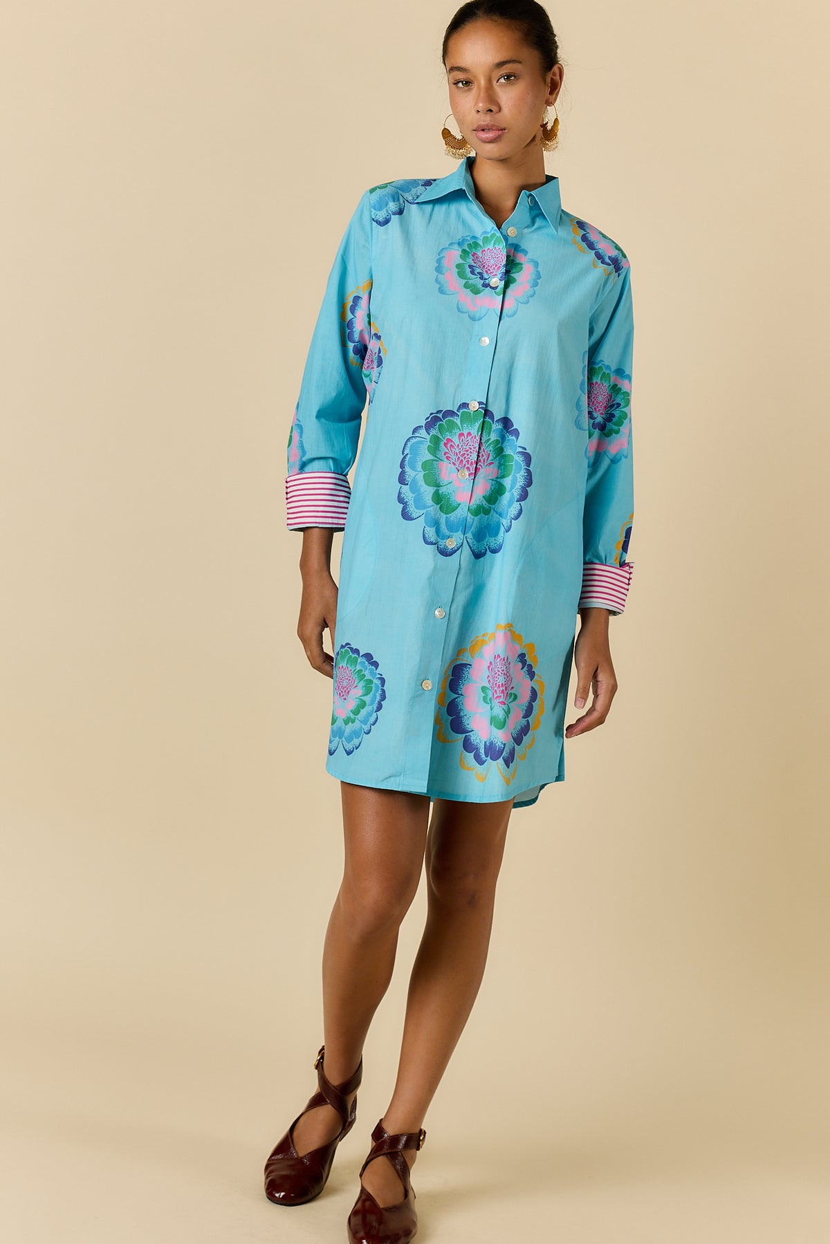 Neon Fleur Shirtmaker Blue