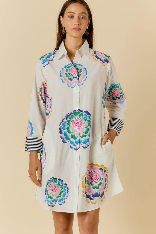 Neon Fleur Shirtmaker White