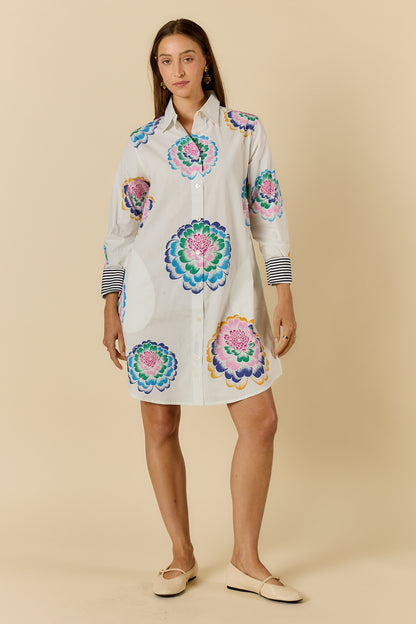 Neon Fleur Shirtmaker White