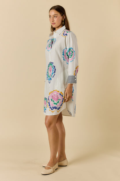 Neon Fleur Shirtmaker White