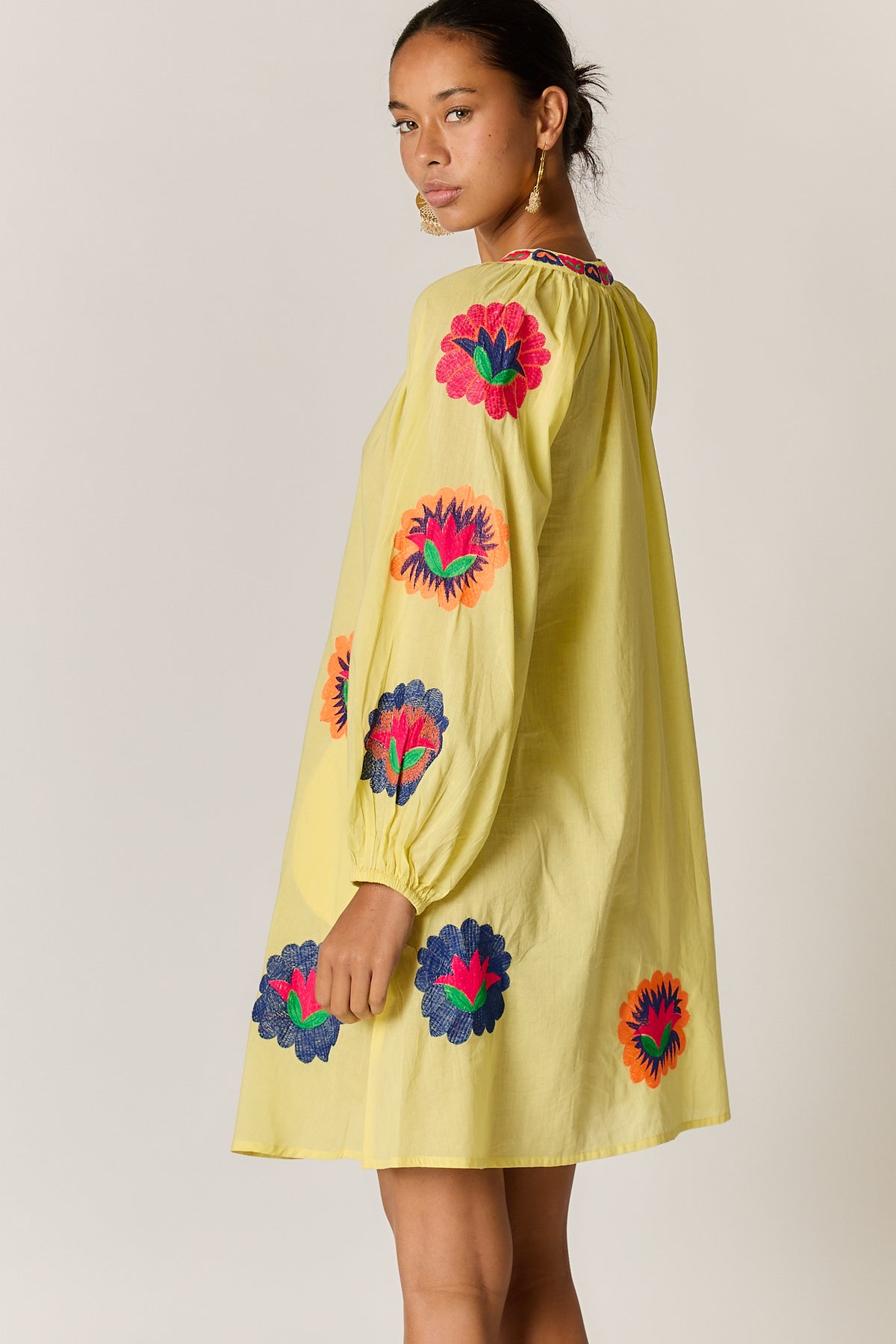 Posey Tunic Dress Lemon