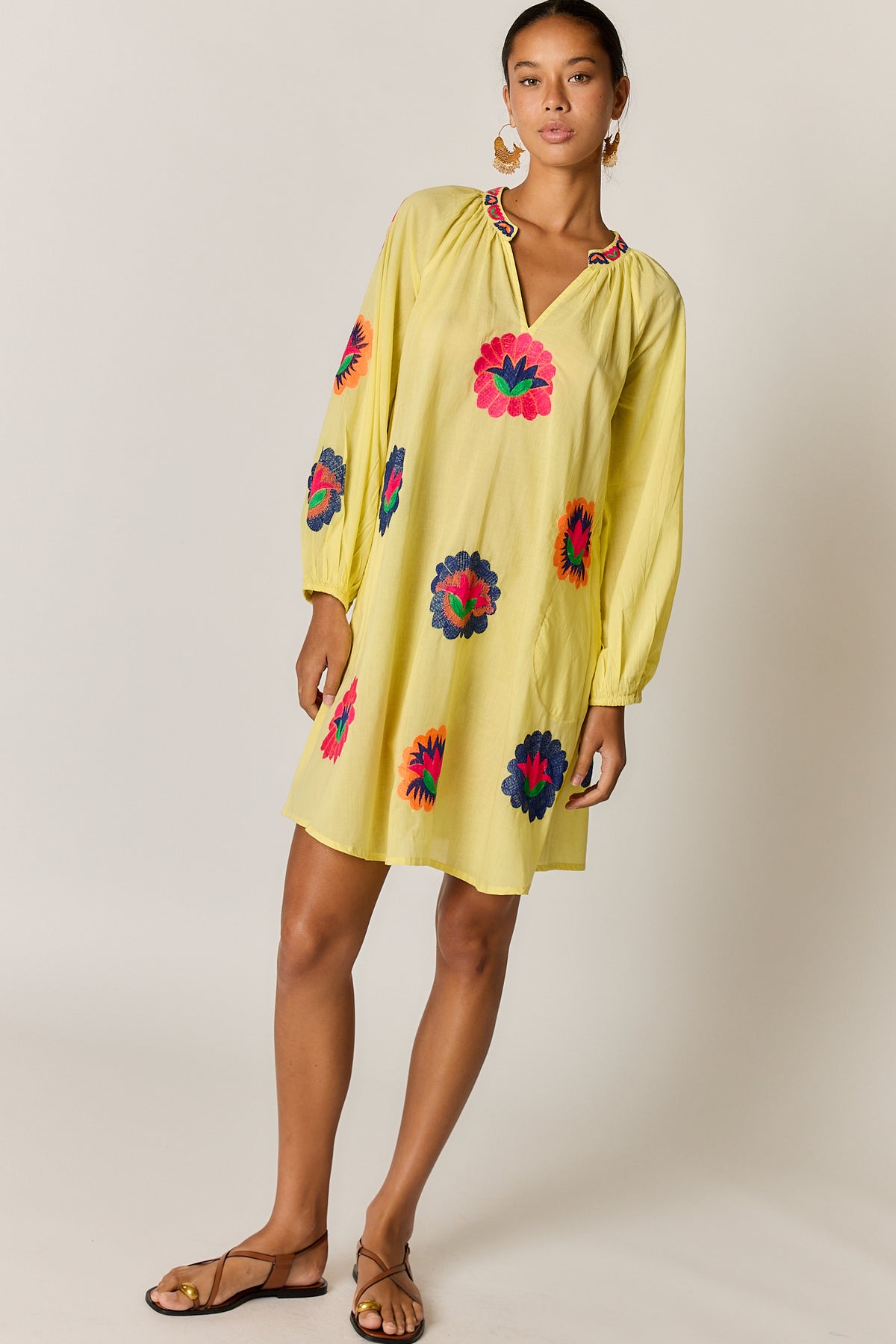 Posey Tunic Dress Lemon