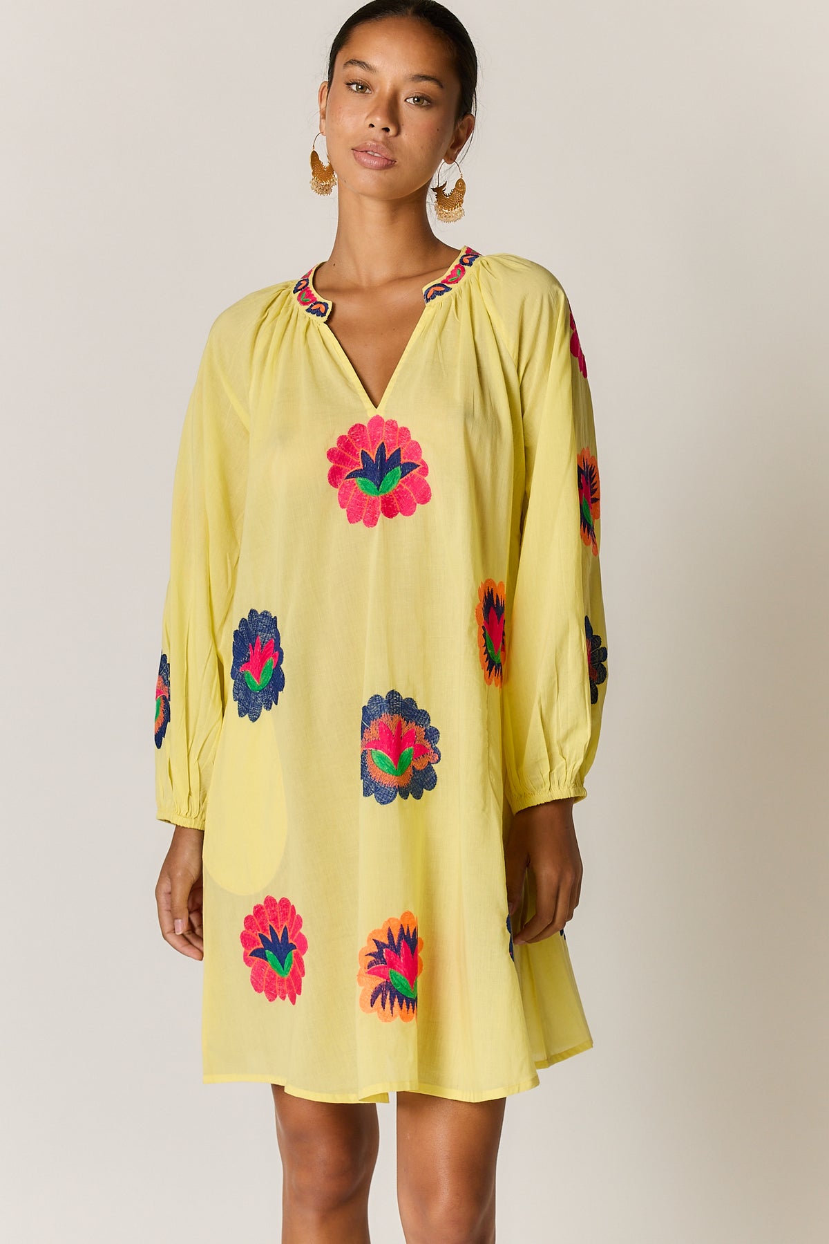 Posey Tunic Dress Lemon