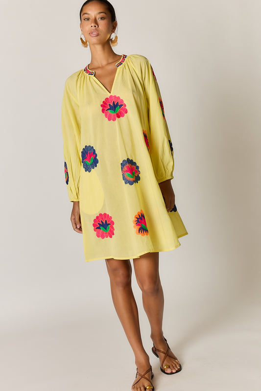 Posey Tunic Dress Lemon
