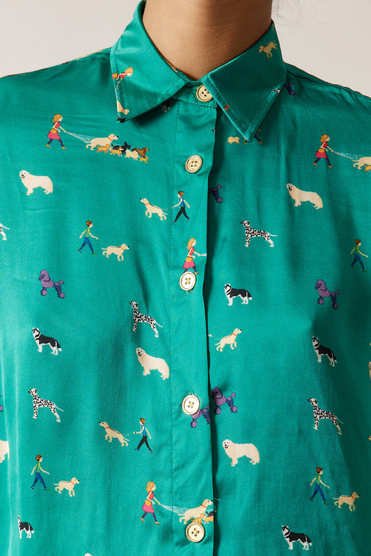 Puppy Love Shirt Emerald