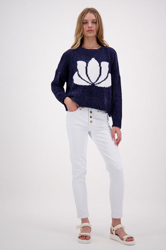 Lotus Blossom Knit Navy